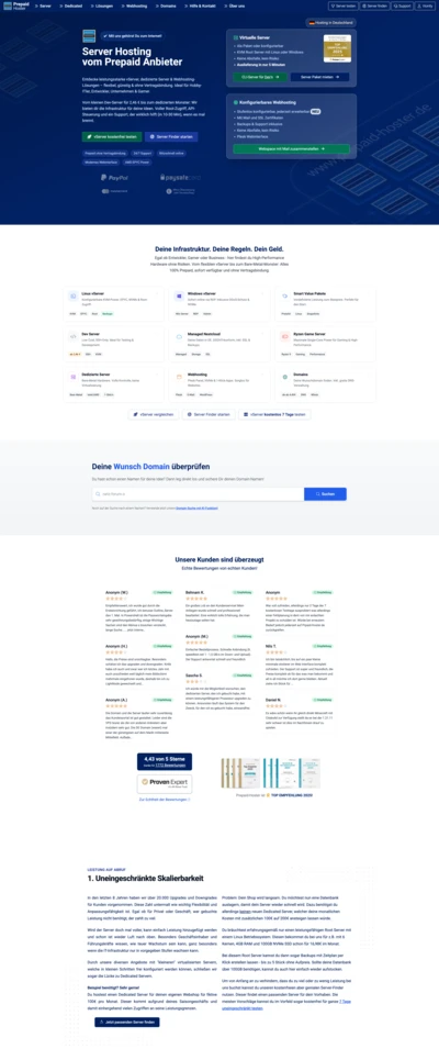 Prepaid-Hoster Screenshot